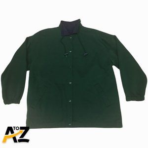 Men's Reversible Green & Blue Button-Up Jacket Size M